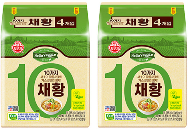 오뚜기 헬로베지 채황 라면 110g, 8개