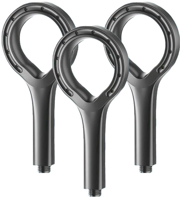 環形增壓蓮蓬頭, 黑色, 3個