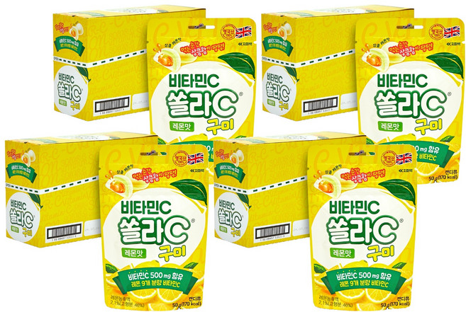 SOLAR-C 維他命C軟糖 檸檬口味 8包入, 400g, 4盒