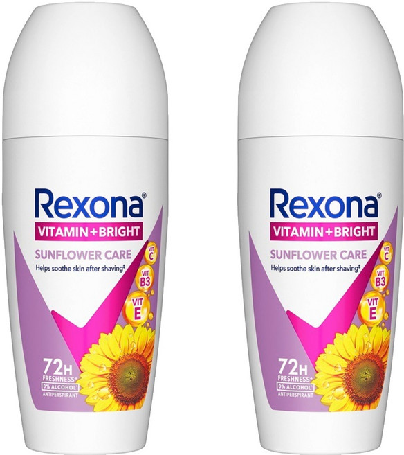 Rexona 蕊娜 制汗爽身香體露 淨亮制汗, 45ml, 2瓶
