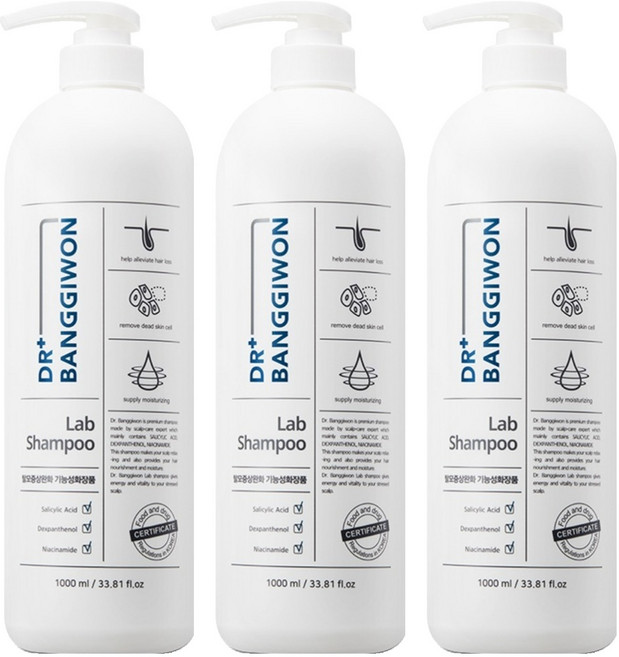 닥터방기원 랩 탈모 증상 완화 기능성샴푸, 1L, 3개