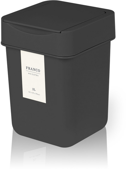 프랑코홈 미니 휴지통 2L, 블랙