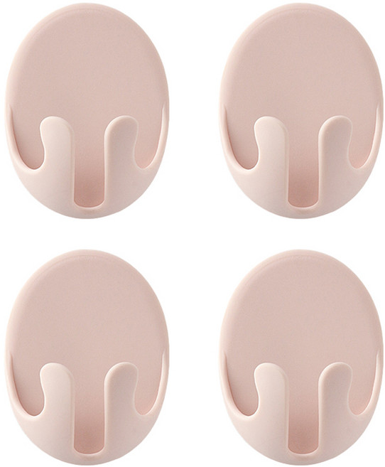 바코젤 전기 코드 케이블 정리 접착식 홀더, 4개, 핑크