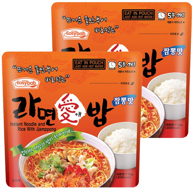 이지밥 라면애밥 짬뽕맛, 110g, 2개