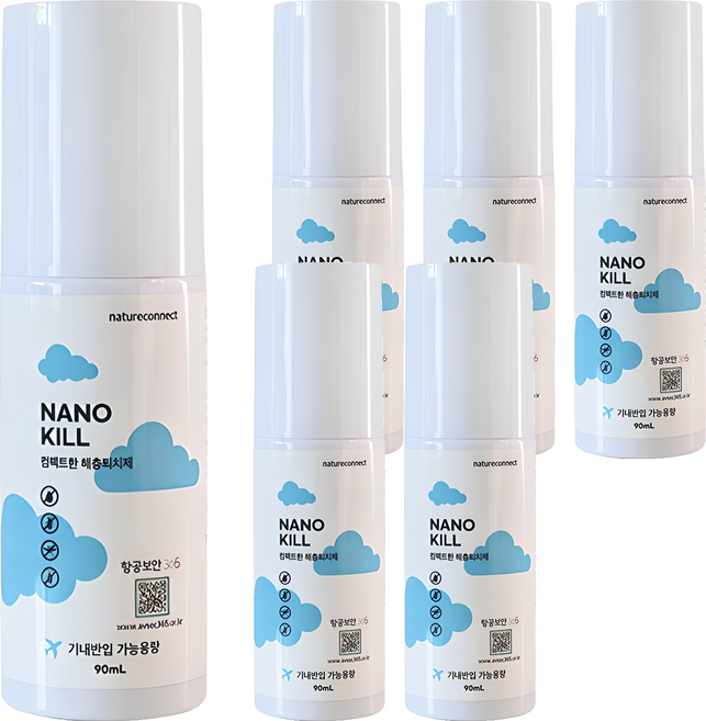 네이처커넥트 여행용 나노킬 해충퇴치제 90ml, 1개입, 6개