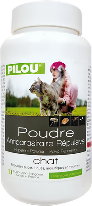 Pilou 皮樂 非藥用除蚤蝨乾洗粉 貓用, 150g, 1罐