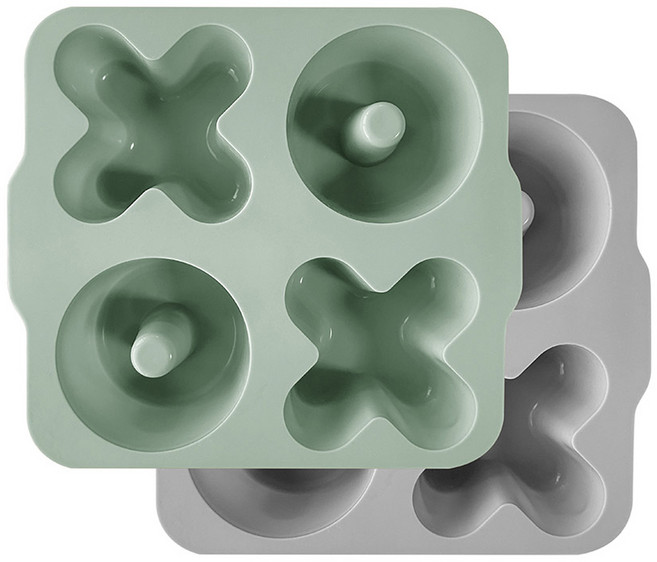 MiNiKOiOi XO造型矽膠模具2件組, 抹茶綠, 240ml, 1組