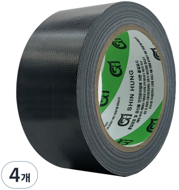 신흥 국산 대용량 라바 청면테이프 48mm x 25M 검정, 4개