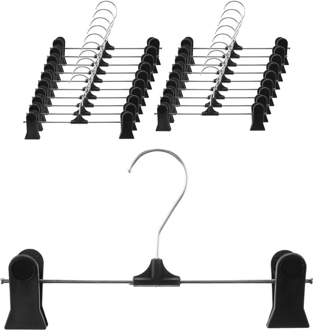 코멧 홈 심플 치마바지걸이, 20개, 블랙