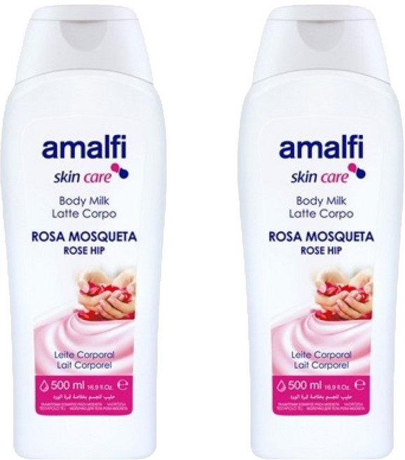 amalfi AMALFI 麝香玫瑰果油嫩白淨膚乳 身體乳液, 500ml, 2瓶