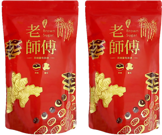 老師傅 黑糖玫瑰四物茶磚, 45g, 11包, 2袋