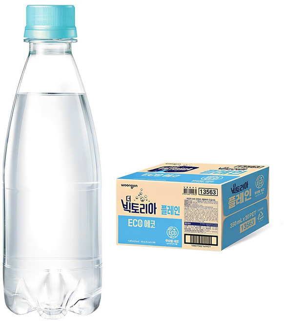 웅진빅토리아 더 빅토리아 플레인 탄산수 에코 무라벨, 350ml, 20개