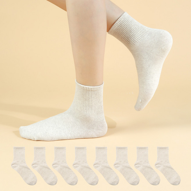 착스 여성 프리미엄 앞코보강 중목 밴드 양말 8켤레 세트