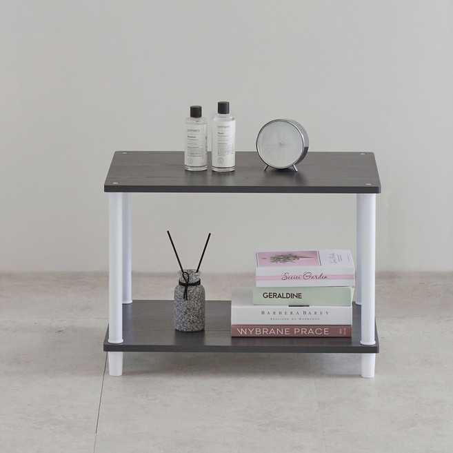 제이디퍼니처 까뮤 진열장 공간수납장, 그레이, 2단