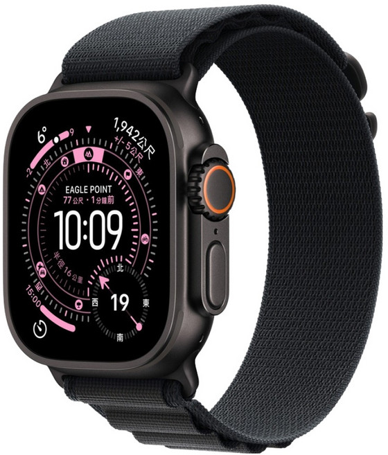 Apple 2025 Apple Watch Ultra3 鈦金屬, GPS + 行動網路, 黑色 + S黑色高山錶環, 49mm