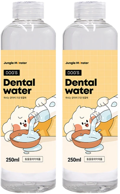 정글몬스터 독 덴탈워터 강아지 구강청결제, 250ml, 2개 - 쿠팡