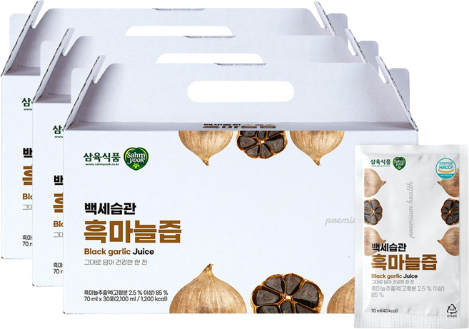 삼육 백세습관 흑마늘즙, 3박스, 2.1L