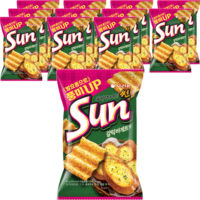 오리온 태양의 맛 썬 갈릭바게트맛, 80g, 12개