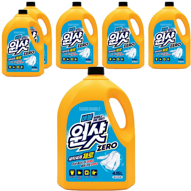 슈가버블 버블원샷 세탁세제 제로 실내건조, 4.15L, 6개