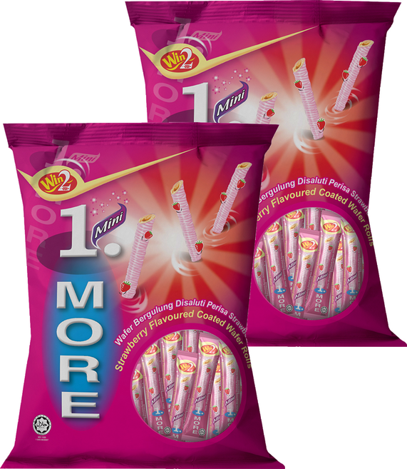 Win2 迷你威化捲家庭號 草莓口味, 300g, 2個