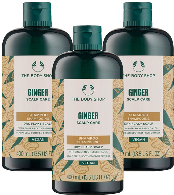 더바디샵 진저 스캘프 케어 샴푸, 400ml, 3개