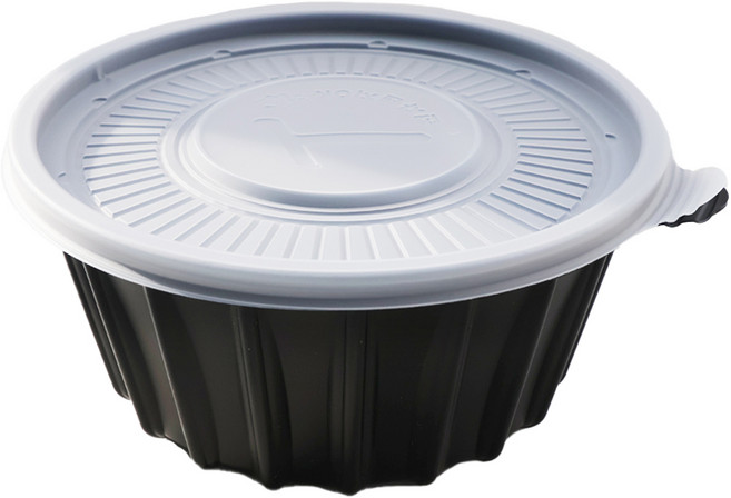 세화통상 프라임 탕용기 + 뚜껑 흑색 195mm 대, 50개, 1세트