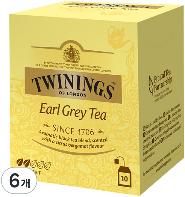 TWININGS 唐寧茶 盒裝伯爵紅茶茶包, 2g, 10入, 6個