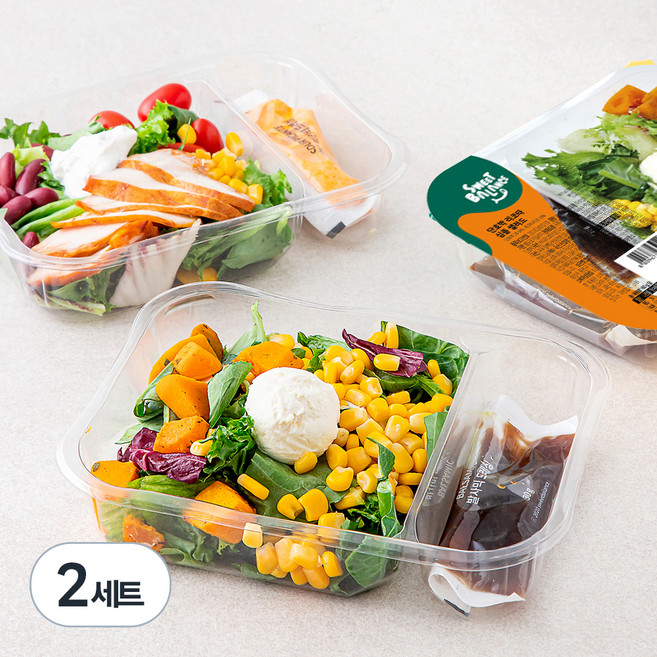 스윗밸런스 멕시칸 치킨 샐러드 210g + 단호박 리코타 심플 샐러드 165g 세트, 375g, 2세트