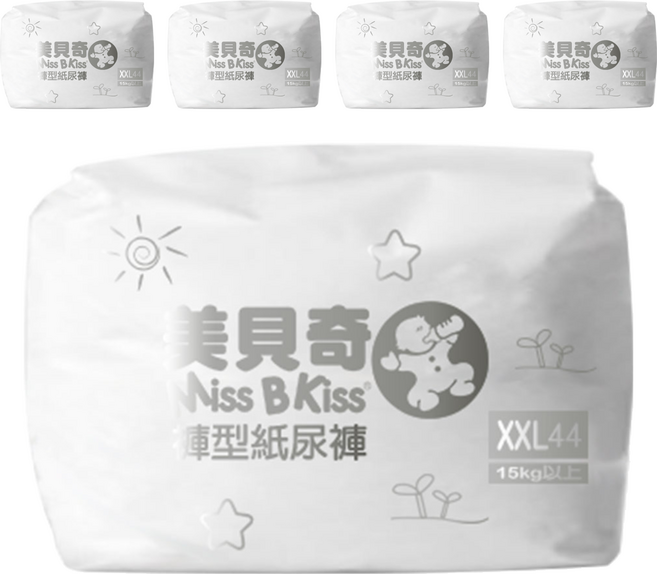 Miss B Kiss 美貝奇 褲型紙尿褲 15kg以上, XXL, 220片