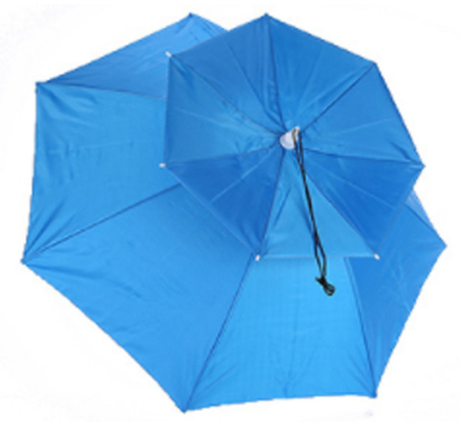 다매다매 2단 우산 모자, 블루