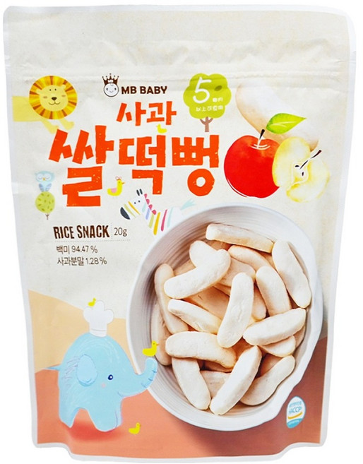 MB BABY 萌寶寶 大米餅 適用於五個月齡以上食用, 蘋果, 20g, 1包