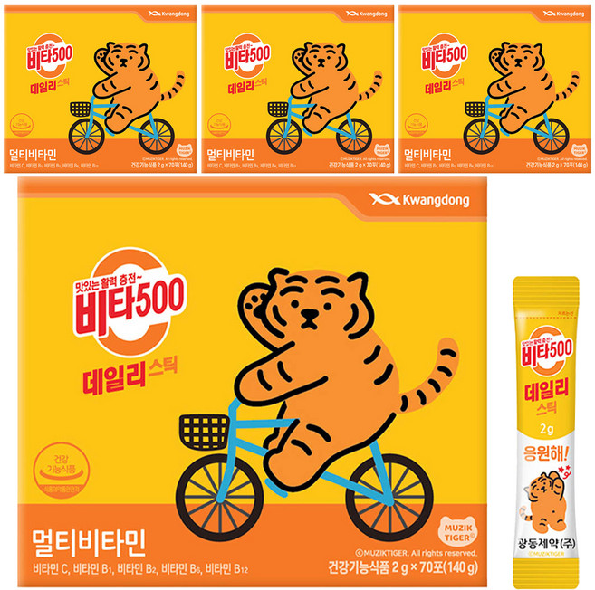 Kwangdong Vita500 日常綜合維他命粉隨身包, 140g, 4盒