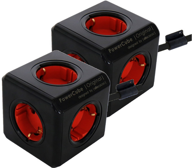 파워큐브 익스텐디드 컬러 멀티탭 2.0 5구 1350BC, 1.5m, 블랙, 2개