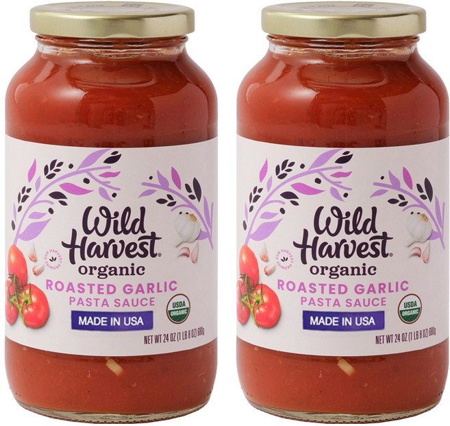 와일드하베스트 유기농 로스티드 갈릭 파스타 소스, 680g, 2개