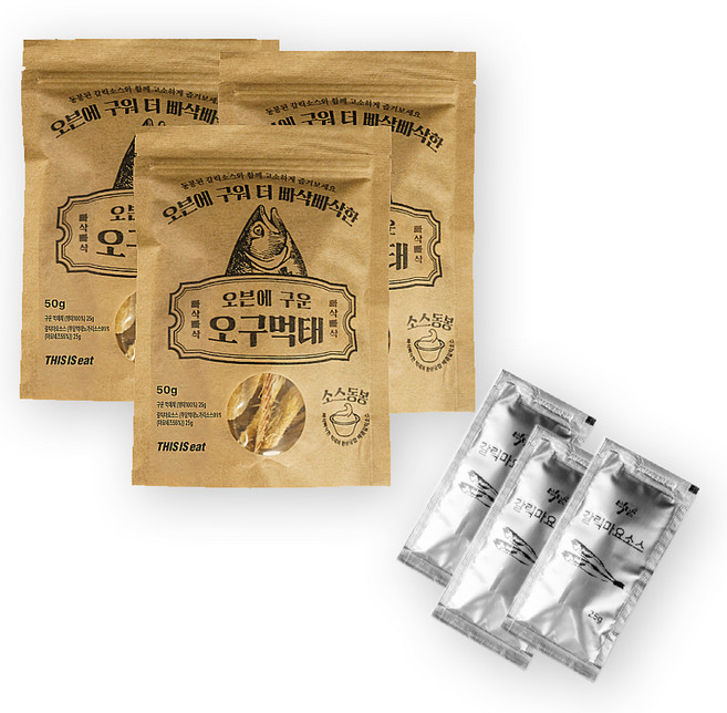 오븐에 구운 오구 먹태채 25g + 갈릭마요소스 25g, 3세트