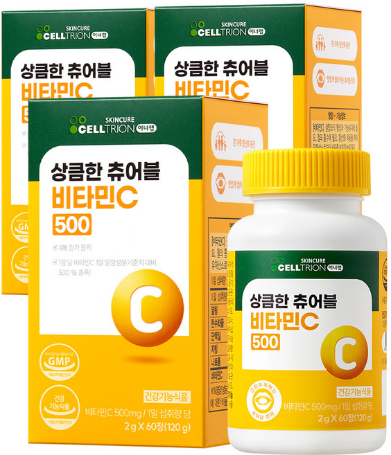 이너랩 상큼한 츄어블 비타민C 500, 60정, 3개