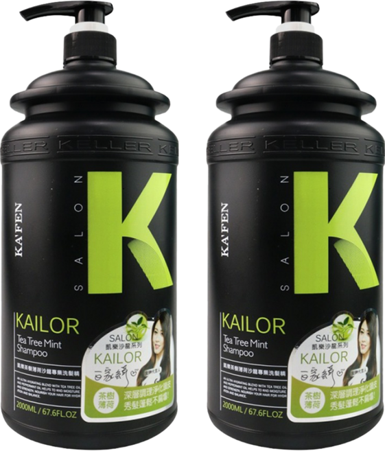 KA'FEN 卡氛 凱樂沙龍專業洗髮精 茶樹薄荷, 2L, 2瓶