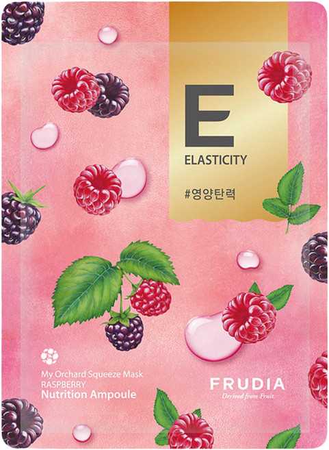 FRUDIA 台灣公司貨 鮮榨果汁肌 彈力保濕面膜 覆盆子, 10片, 1盒