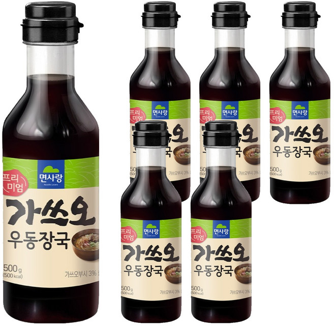 면사랑 프리미엄 가쓰오 우동장국, 500g, 6개