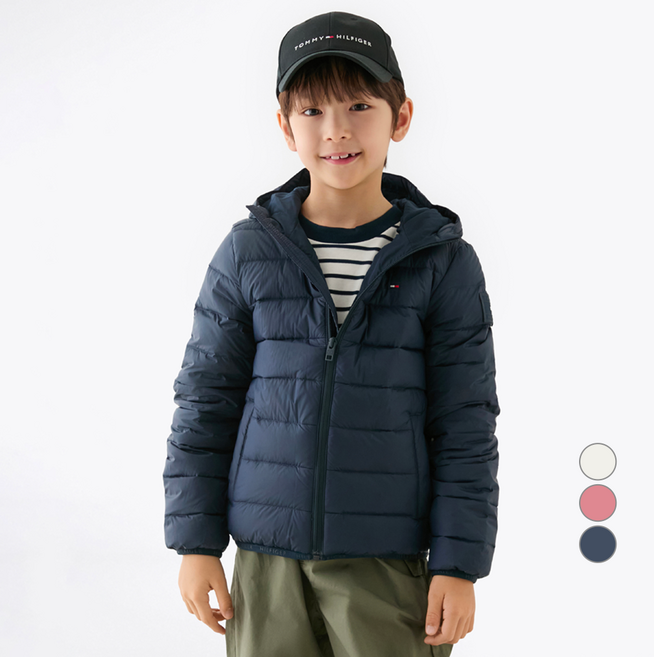 Tommy Hilfiger 兒童中性連帽輕量羽絨外套