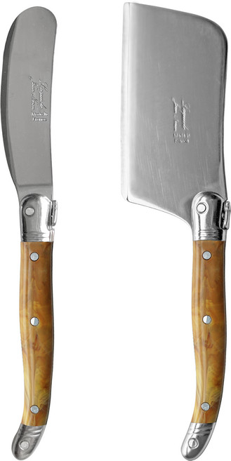 라귀올 장네론 버터나이프 + 치즈커터, 1세트, 마블브라운