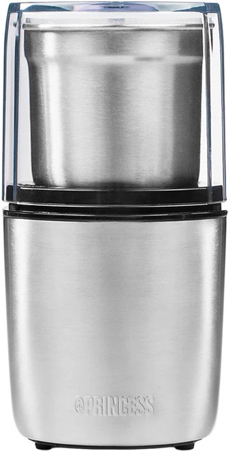 【PRINCESS 荷蘭公主】不鏽鋼咖啡磨豆機 一鍵啟動 易清洗 圓弧三角形設計, 221041