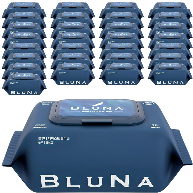 블루나 더퍼스트 물티슈 블루, 70g, 70매, 30개
