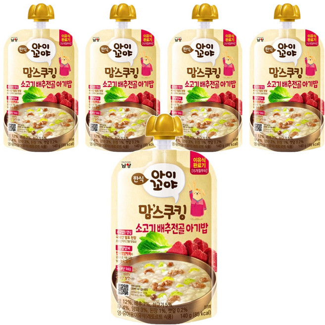 맘스쿠킹 이유식, 140g, 5개, 소고기배추전골아기밥