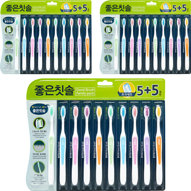 좋은칫솔 초극세모, 10개입, 3개