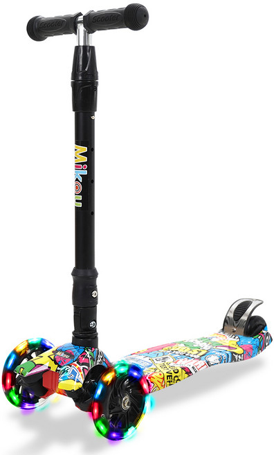 미코우 아동용 접이식 발광 킥보드, 쿨스토리, 1개