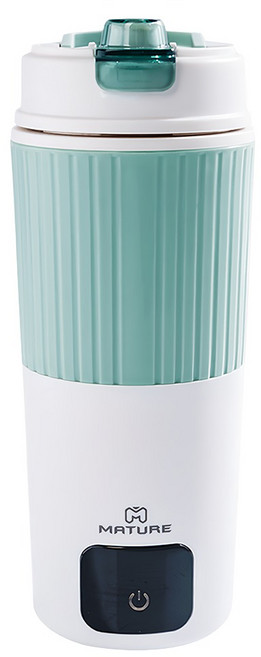 MATURE 美萃 雙電壓旅行速熱電熱水杯, 白色 + 綠色, 650ml, 1個