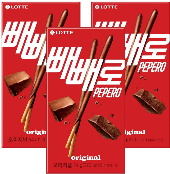 롯데웰푸드 빼빼로 초코, 54g, 3개