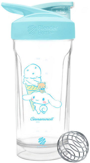 Blender Bottle Sanrio 三麗鷗 Strada Tritan 按壓式防漏環保水壺 28oz, 大耳狗 藍色 + 透明色, 828ml, 1個