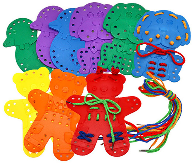 캐스비 유아용 동물실꿰기 보드 9p, 1세트